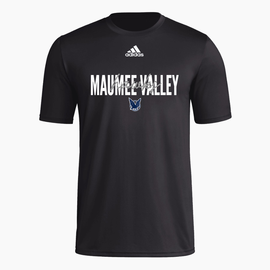 MAUMEE VALLEY COUNTRY DAY SCHOOL HAWKS <span class="pdp-name-mascot">MAUMEE VALLEY HAWKS</span> adidas Men's Short-Sleeve Pre-Game Badge of Sport Tee