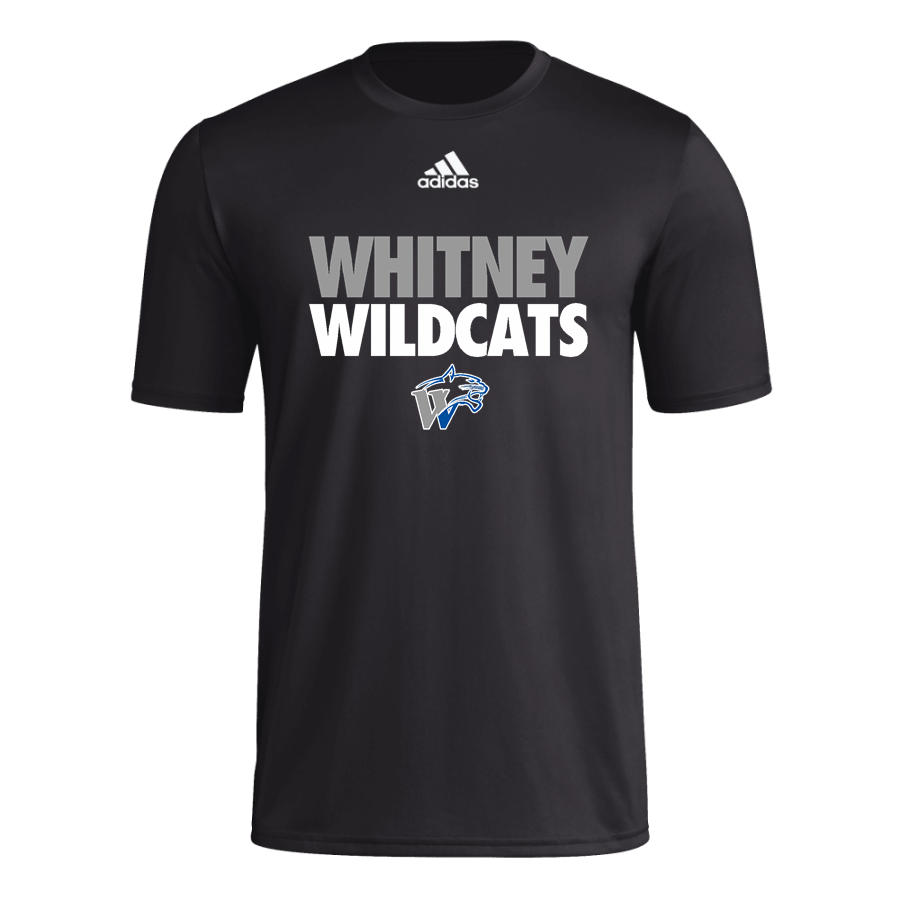 WHITNEY HIGH SCHOOL WILDCATS <span class="pdp-name-mascot">WHITNEY WILDCATS</span> adidas Men's Pre-Game Badge of Sport Short Sleeve Tee