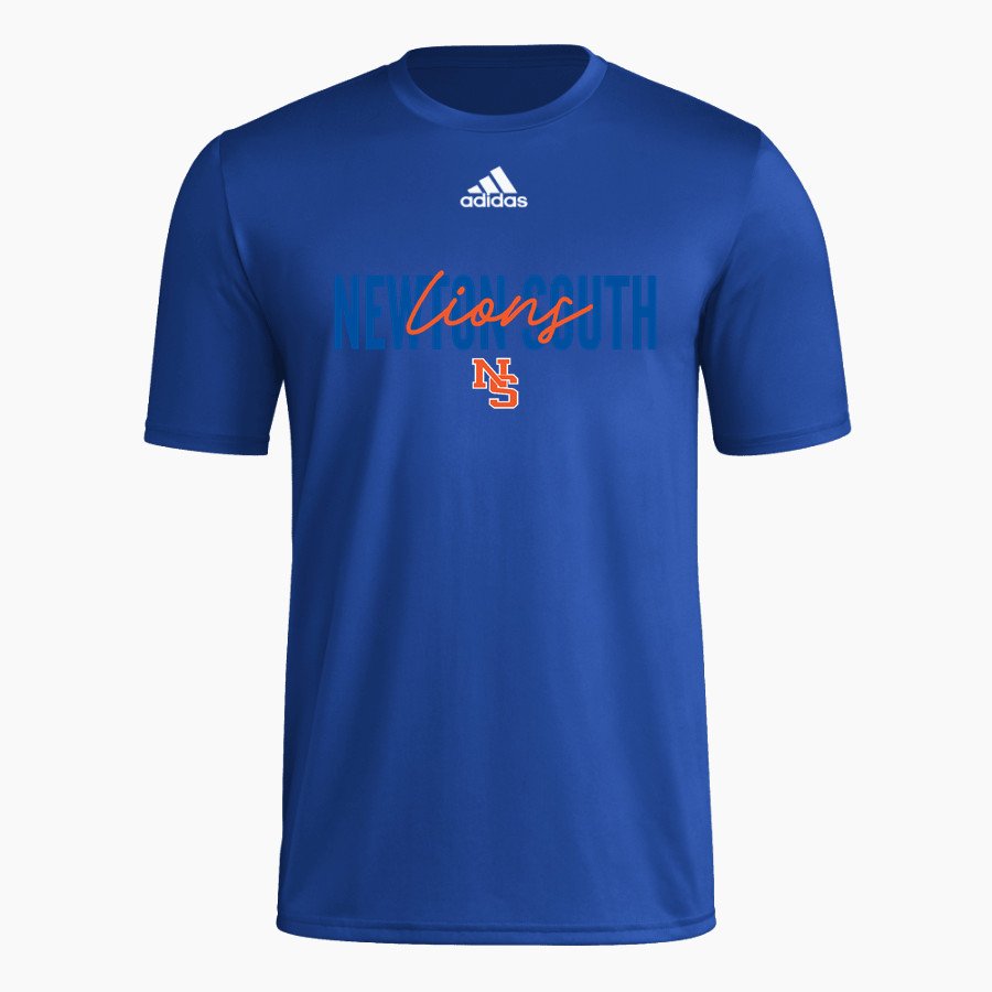 NEWTON SOUTH HIGH SCHOOL LIONS <span class="pdp-name-mascot">NEWTON SOUTH LIONS</span> adidas Men's Short-Sleeve Pre-Game Badge of Sport Tee