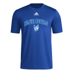 LAKE FENTON HIGH SCHOOL BLUE DEVILS <span class="pdp-name-mascot">LAKE FENTON BLUE DEVILS</span> adidas Men's Pre-Game Badge of Sport Short Sleeve Tee Front Thumbnail