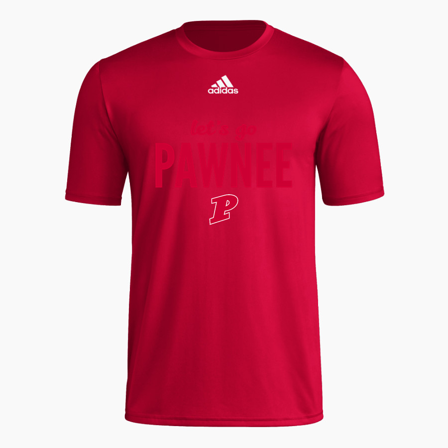 Pawnee Indians <span class="pdp-name-mascot">Pawnee Indians</span> adidas Men's Pre-Game Badge of Sport Short Sleeve Tee