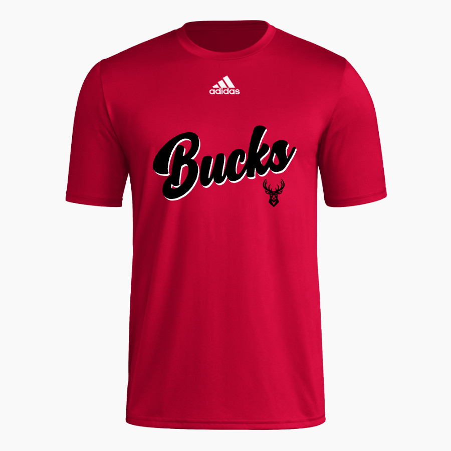HOKE COUNTY HIGH SCHOOL BUCKS <span class="pdp-name-mascot">HOKE COUNTY BUCKS</span> adidas Men's Short-Sleeve Pre-Game Badge of Sport Tee