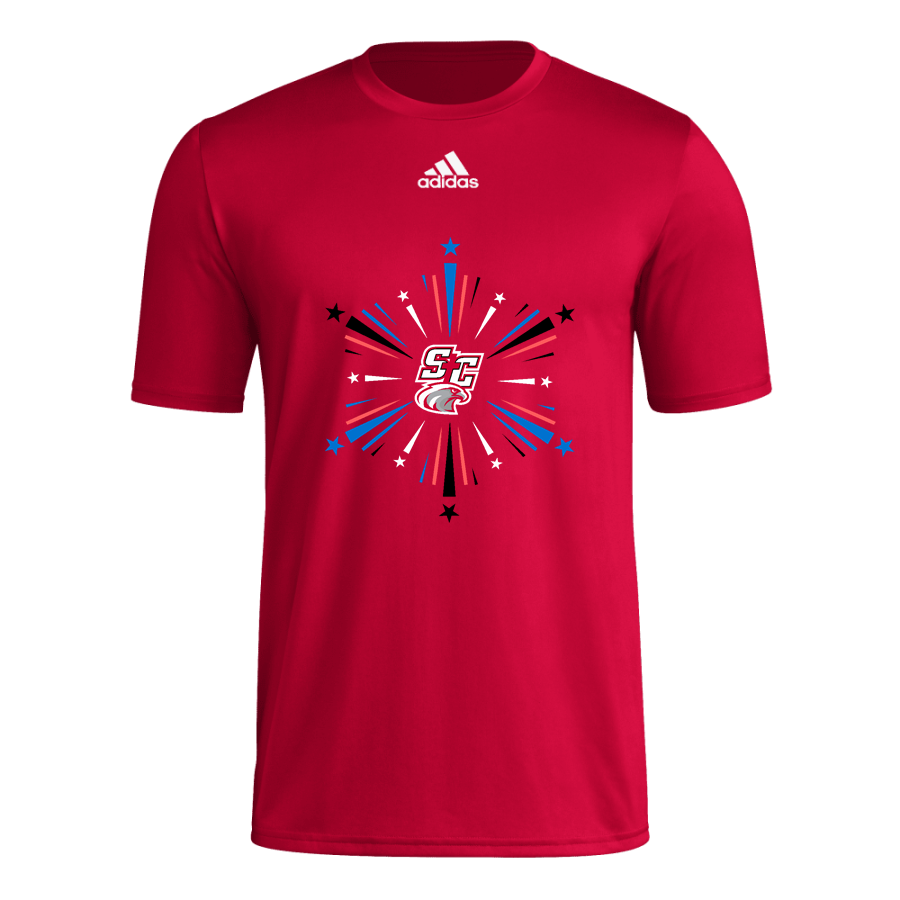 SANTIAM CHRISTIAN HIGH SCHOOL EAGLES <span class="pdp-name-mascot">SANTIAM CHRISTIAN EAGLES</span> adidas Men's Pre-Game Badge of Sport Short Sleeve Tee