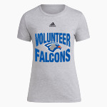 VOLUNTEER HIGH SCHOOL FALCONS <span class="pdp-name-mascot">VOLUNTEER FALCONS</span> adidas Women's Short-Sleeve Pre-Game Badge of Sport Tee Front Thumbnail