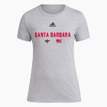 Santa Barbara Saints Football <span class="pdp-name-mascot">Santa Barbara Saints Football</span> adidas Women's Short-Sleeve Pre-Game Badge of Sport Tee Front Thumbnail
