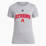 ATHENS HIGH SCHOOL RED HAWKS <span class="pdp-name-mascot">ATHENS RED HAWKS</span> adidas Women's Short-Sleeve Pre-Game Badge of Sport Tee Front Thumbnail