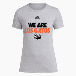LOS GATOS HIGH SCHOOL WILDCATS <span class="pdp-name-mascot">LOS GATOS WILDCATS</span> adidas Women's Short-Sleeve Pre-Game Badge of Sport Tee Front Thumbnail