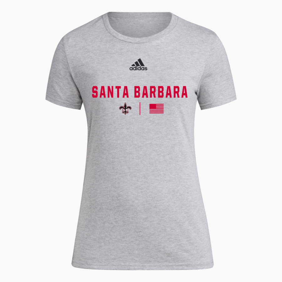 Santa Barbara Saints Football <span class="pdp-name-mascot">Santa Barbara Saints Football</span> adidas Women's Short-Sleeve Pre-Game Badge of Sport Tee