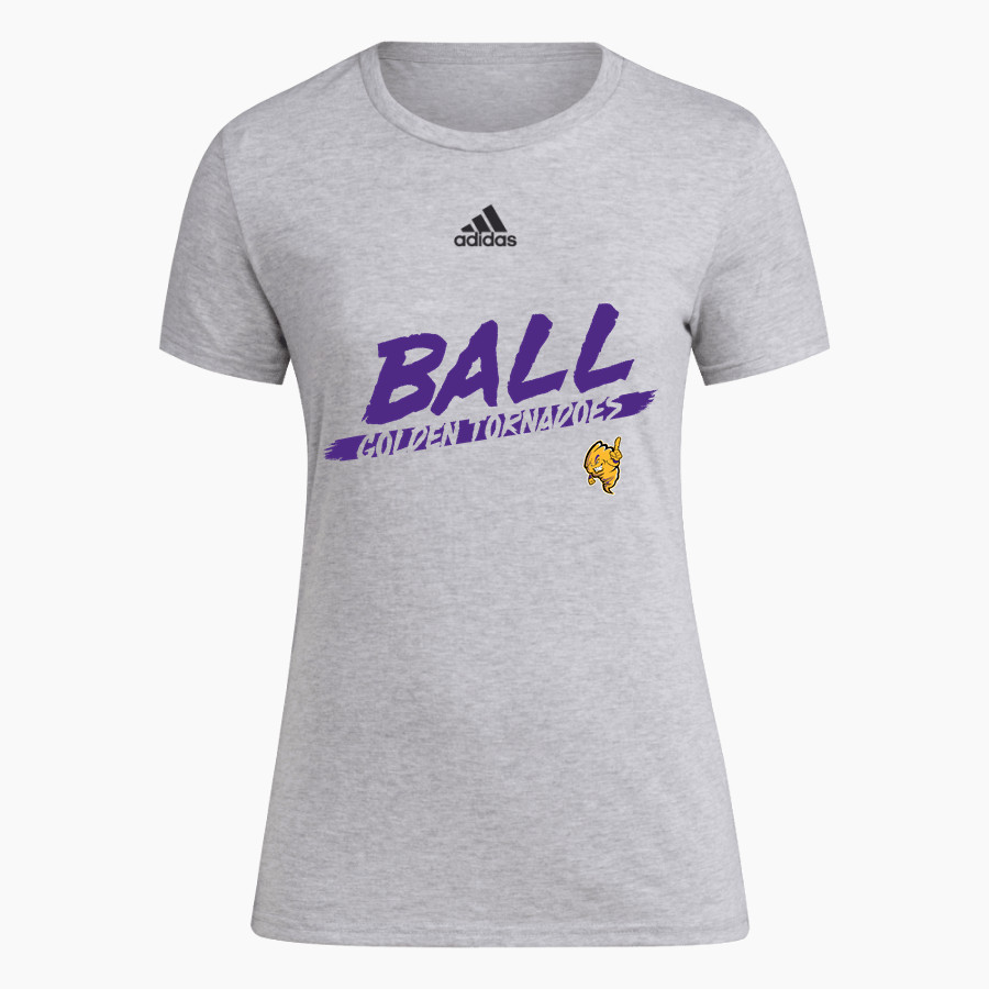BALL HIGH SCHOOL GOLDEN TORNADOES <span class="pdp-name-mascot">BALL GOLDEN TORNADOES</span> adidas Women's Short-Sleeve Pre-Game Badge of Sport Tee