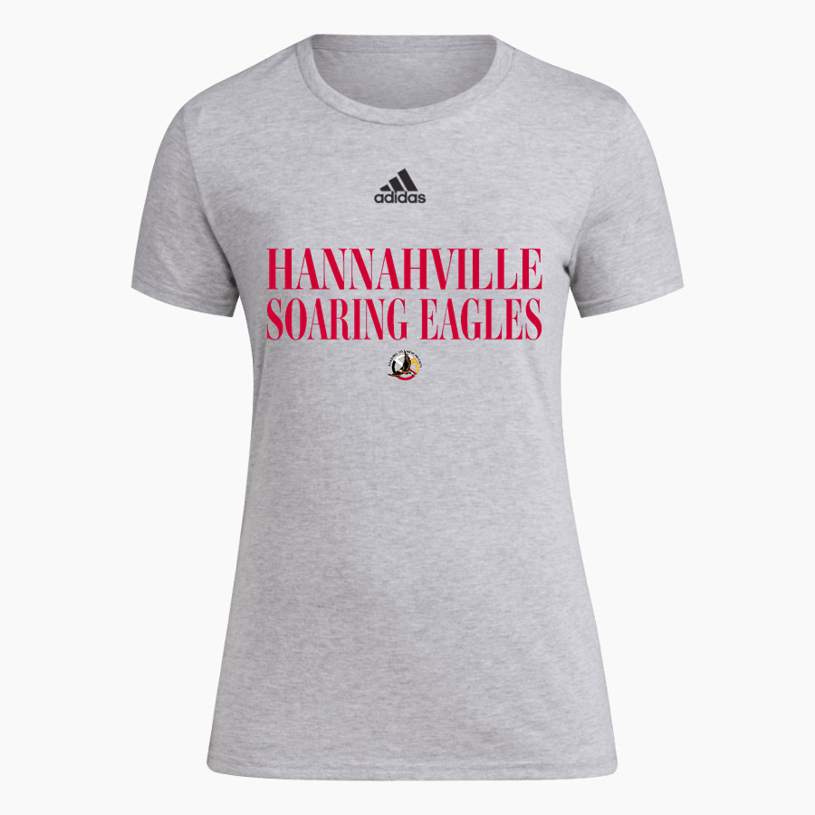 Hannahville Soaring Eagles <span class="pdp-name-mascot">Hannahville Indian School Eagles</span> adidas Women's Short-Sleeve Pre-Game Badge of Sport Tee