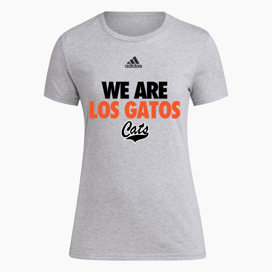 LOS GATOS HIGH SCHOOL WILDCATS <span class="pdp-name-mascot">LOS GATOS WILDCATS</span> adidas Women's Short-Sleeve Pre-Game Badge of Sport Tee