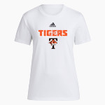 Tech High School Tigers <span class="pdp-name-mascot">Tech High School</span> adidas Women's Short-Sleeve Pre-Game Badge of Sport Tee Front Thumbnail