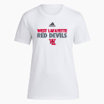 West Lafayette Jr-Sr High School Red Devils Online Store adidas Women's Short-Sleeve Pre-Game Badge of Sport Tee Front Thumbnail