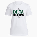 DELTA CHARTER HIGH SCHOOL DRAGONS adidas Women's Short-Sleeve Pre-Game Badge of Sport Tee Front Thumbnail