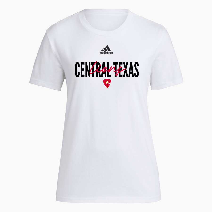 CENTRAL TEXAS CHRISTIAN SCHOOL LIONS <span class="pdp-name-mascot">CENTRAL TEXAS LIONS</span> adidas Women's Short-Sleeve Pre-Game Badge of Sport Tee