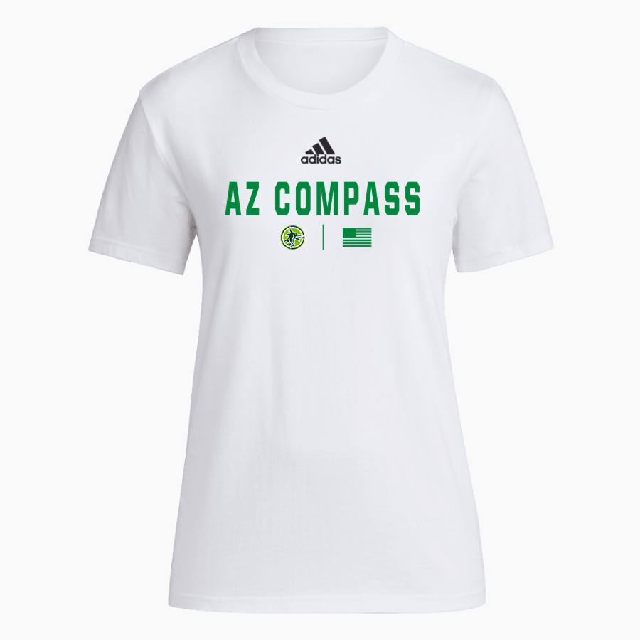 AZ Compass DRAGONS <span class="pdp-name-mascot">Compass Prep DRAGONS</span> adidas Women's Short-Sleeve Pre-Game Badge of Sport Tee
