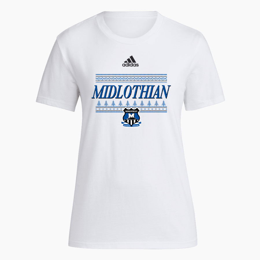 MIDLOTHIAN HIGH SCHOOL PANTHERS adidas Women's Short-Sleeve Pre-Game Badge of Sport Tee