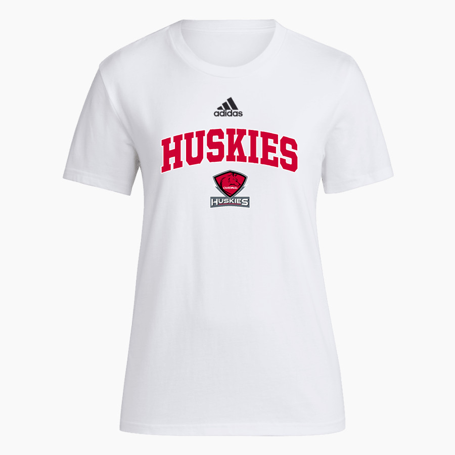 CARDINAL HIGH SCHOOL HUSKIES <span class="pdp-name-mascot">CARDINAL HUSKIES</span> adidas Women's Short-Sleeve Pre-Game Badge of Sport Tee