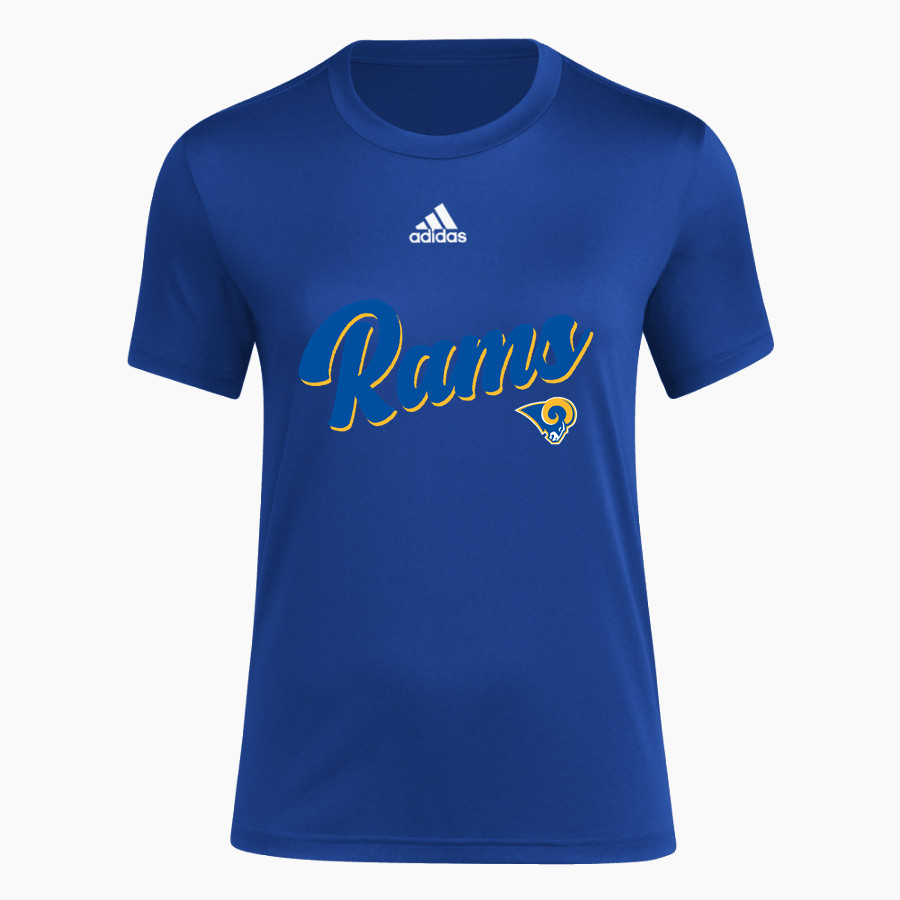 CUBA HIGH SCHOOL RAMS adidas Women's Short-Sleeve Pre-Game Badge of Sport Tee