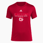 TRINITY HIGH SCHOOL WOLVES adidas Women's Short-Sleeve Pre-Game Badge of Sport Tee Front Thumbnail