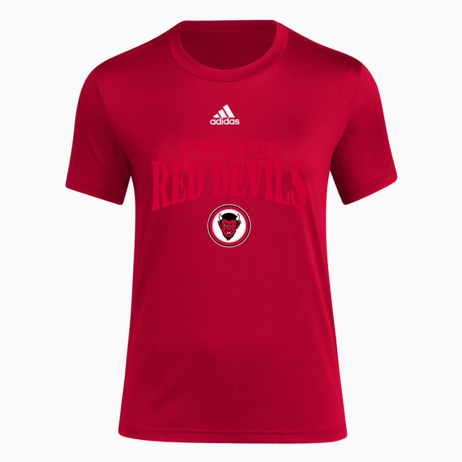 Chaffee Red Devils <span class="pdp-name-mascot">Chaffee Schools Red Devils</span> adidas Women's Short-Sleeve Pre-Game Badge of Sport Tee
