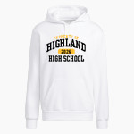 HIGHLAND HIGH SCHOOL HUSKIES adidas Men's Fleece Hoody Front Thumbnail
