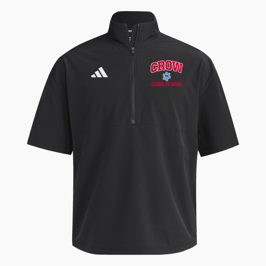 CROW HIGH SCHOOL Cougars Online Store <span class="pdp-name-mascot">CROW COUGARS</span> adidas Men's Short Sleeve Quarter Zip Woven Jacket