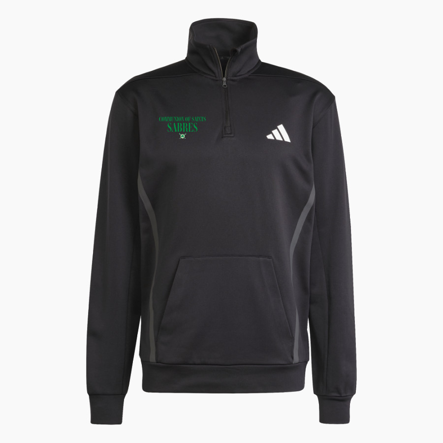 Communion of Saints School Sabres official sideline store <span class="pdp-name-mascot">Communion of Saints School Sabres</span> adidas Men's Game & Go Team Issue 1/4 Zip