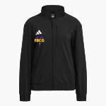 FIRST BAPTIST CHURCH Dynamic Disciples <span class="pdp-name-mascot">FIRST BAPTIST CHURCH</span> adidas Women's Full Zip Woven Travel Jacket Front Thumbnail