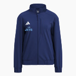 James Clemens Jets adidas Women's Full Zip Woven Travel Jacket Front Thumbnail