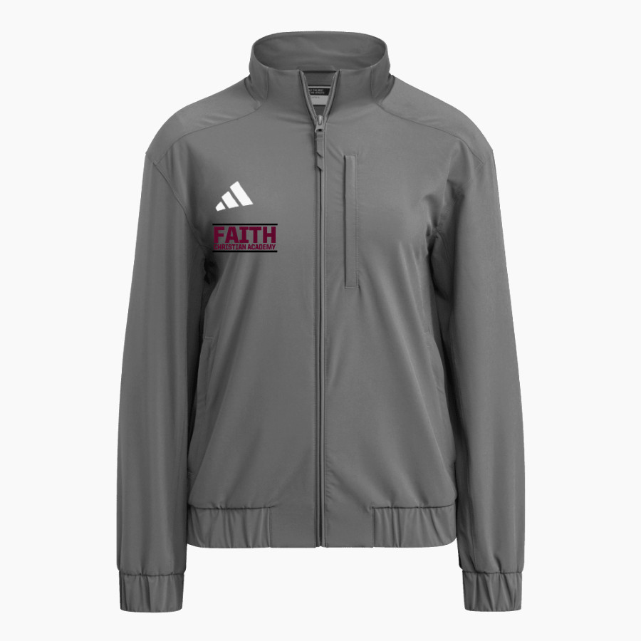 FAITH CHRISTIAN ACADEMY LIONS <span class="pdp-name-mascot">FAITH LIONS</span> adidas Women's Full Zip Woven Travel Jacket
