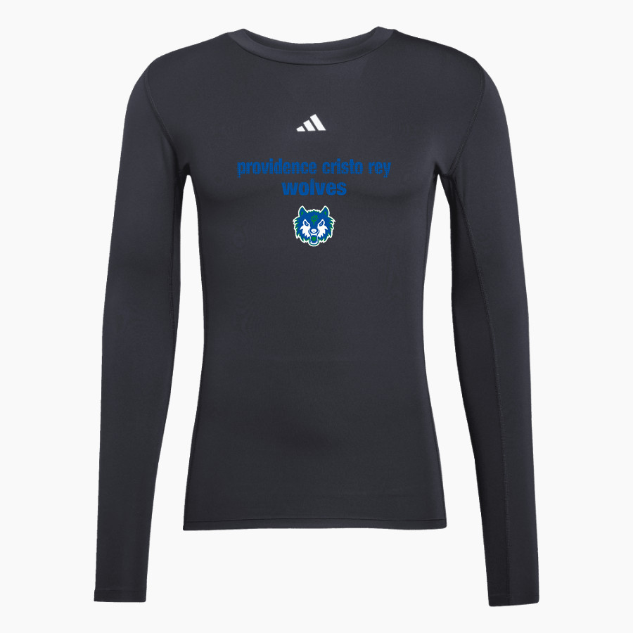 PCRHS Wolves Official Sideline Store <span class="pdp-name-mascot">PROVIDENCE CRISTO REY WOLVES</span> adidas Men's TECHFIT Longsleeve T-Shirt