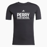 PERRY HIGH SCHOOL MAROONS adidas Men's TECHFIT Short Sleeve Tee Front Thumbnail