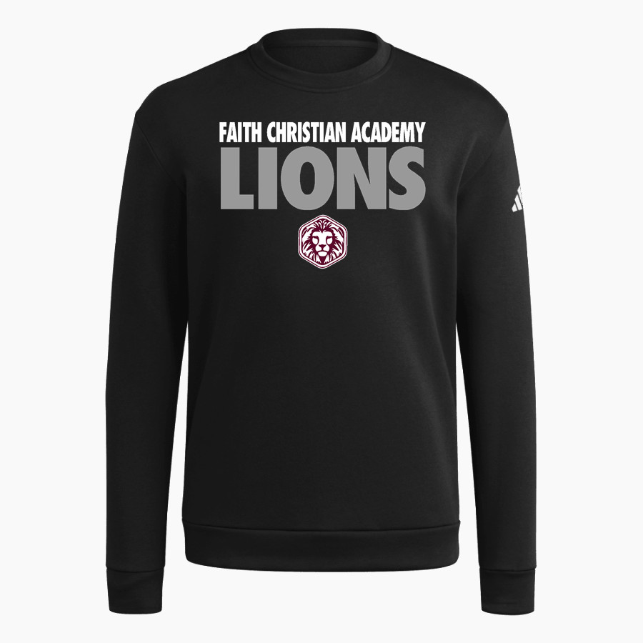 FAITH CHRISTIAN ACADEMY LIONS <span class="pdp-name-mascot">FAITH LIONS</span> adidas Men's Fleece Crew Sweatshirt