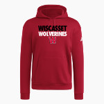 Wiscasset Wolverines <span class="pdp-name-mascot">Wiscasset Wolverines</span> adidas Men's Fleece Pullover Hood Front Thumbnail