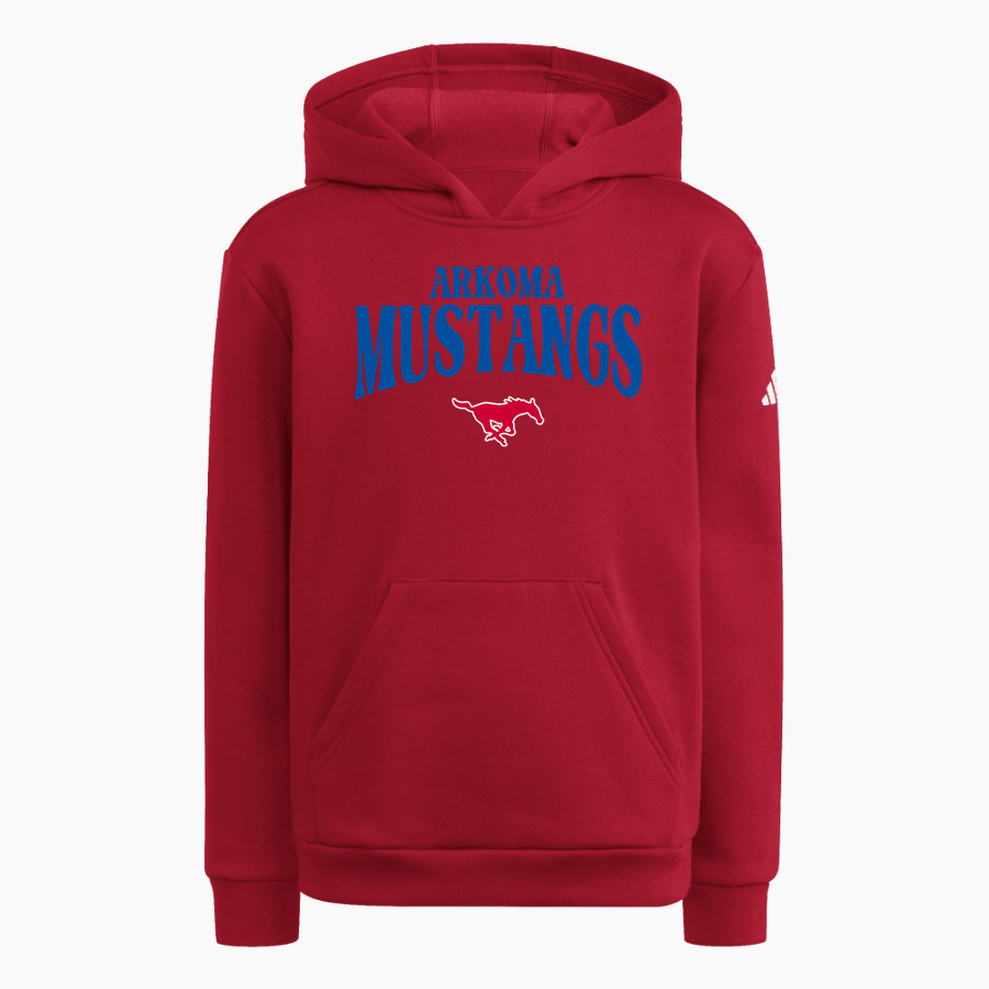 ARKOMA HIGH SCHOOL MUSTANGS <span class="pdp-name-mascot">ARKOMA MUSTANGS</span> adidas Youth Fleece Pullover Hood