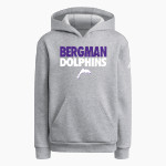 Bergman Dolphins <span class="pdp-name-mascot">Frank V. Bergman Elementary Dolphins</span> adidas Youth Fleece Pullover Hood Front Thumbnail