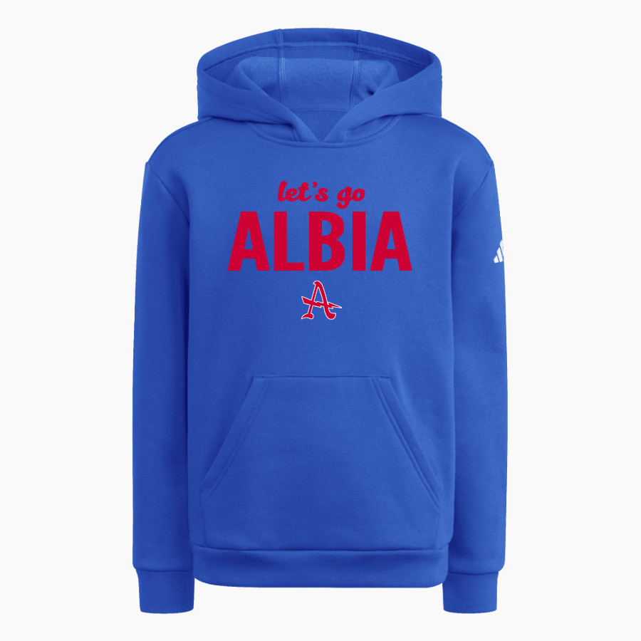 ALBIA HIGH SCHOOL BLUE DEMONS <span class="pdp-name-mascot">ALBIA BLUE DEMONS</span> adidas Youth Fleece Pullover Hood