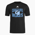 Cedar Bluffs Wildcats <span class="pdp-name-mascot">Cedar Bluffs Wildcats</span> adidas Men's Short Sleeve Pregame Tee Front Thumbnail