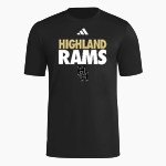 HIGHLAND HIGH SCHOOL RAMS <span class="pdp-name-mascot">HIGHLAND RAMS</span> adidas Men's Short Sleeve Pregame Tee Front Thumbnail