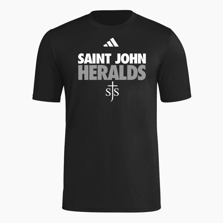 SAINT JOHN HERALDS <span class="pdp-name-mascot">SAINT JOHN HERALDS</span> adidas Men's Short Sleeve Pregame Tee