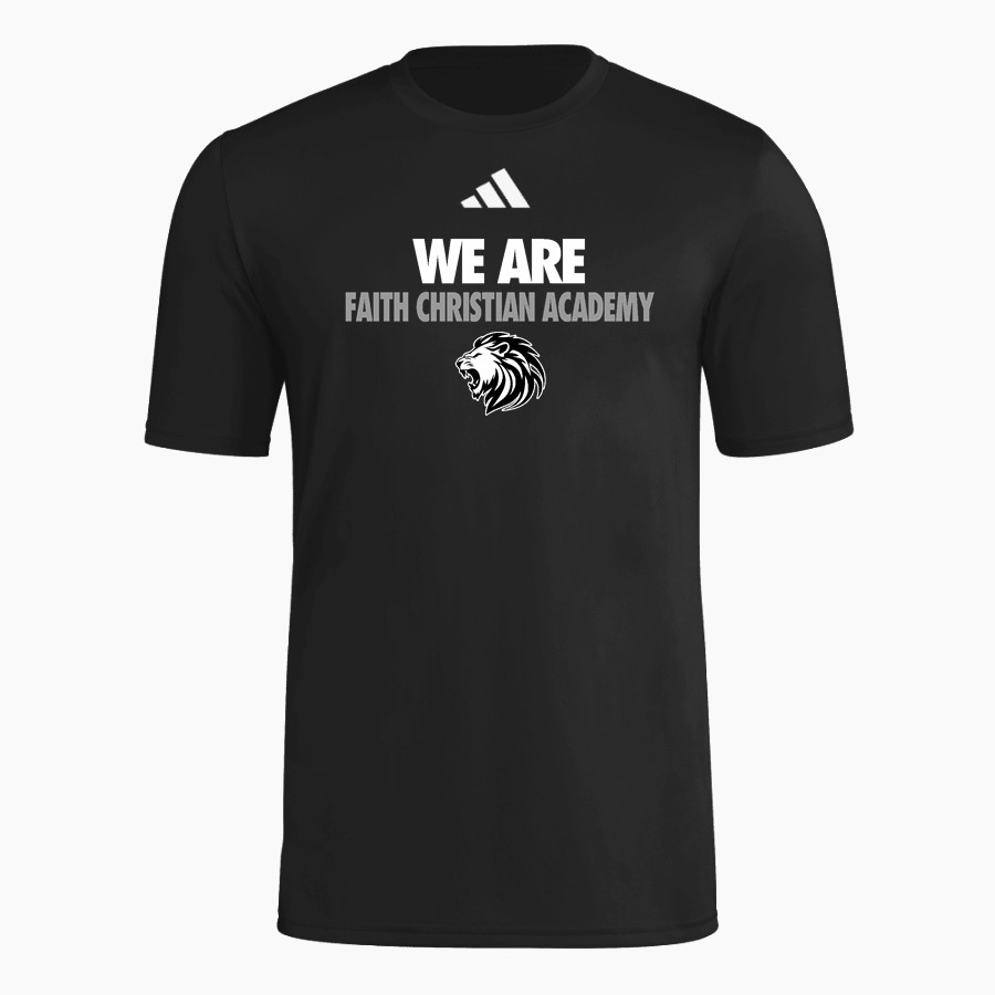 FAITH CHRISTIAN ACADEMY LIONS <span class="pdp-name-mascot">FAITH LIONS</span> adidas Men's Short Sleeve Pregame Tee