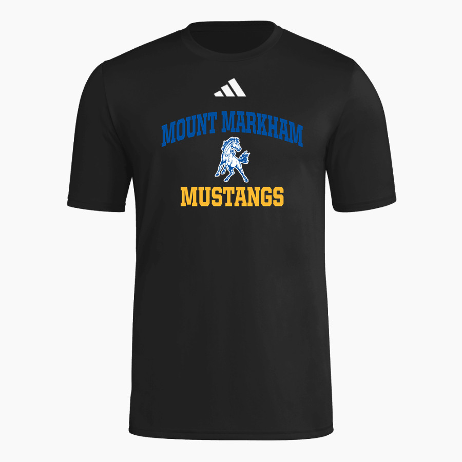 MOUNT MARKHAM HIGH SCHOOL MUSTANGS <span class="pdp-name-mascot">MOUNT MARKHAM MUSTANGS</span> adidas Men's Short Sleeve Pregame Tee