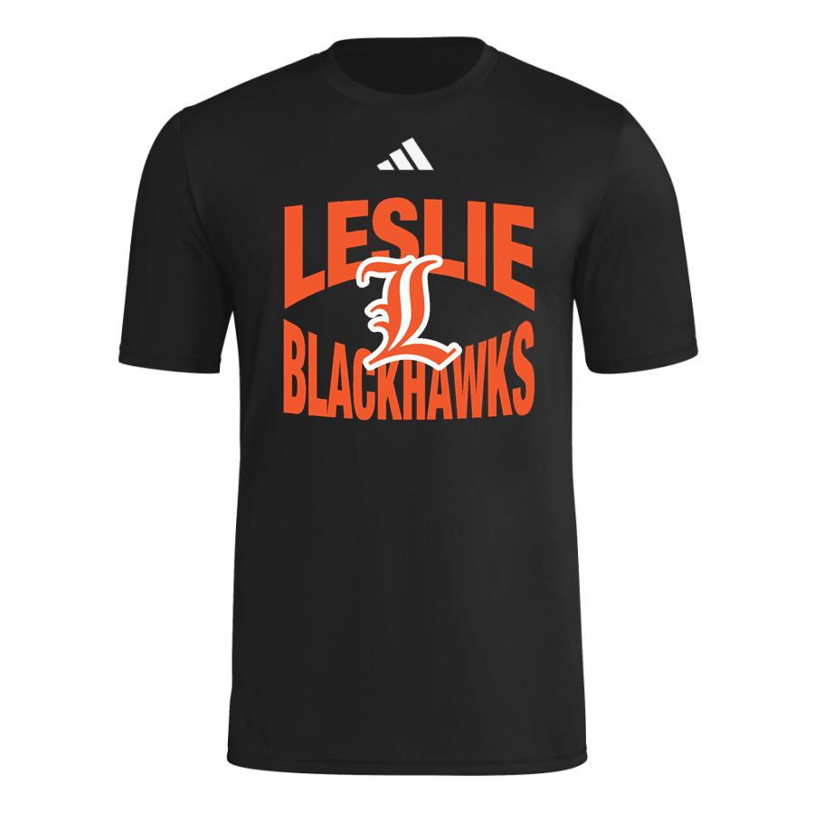 LESLIE HIGH SCHOOL BLACKHAWKS <span class="pdp-name-mascot">LESLIE BLACKHAWKS</span> adidas Men's Short Sleeve Pregame Tee