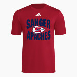 SANGER HIGH SCHOOL APACHES adidas Men's Short Sleeve Pregame Tee Front Thumbnail