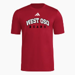 West Oso Bears <span class="pdp-name-mascot">West Oso Bears</span> adidas Men's Short Sleeve Pregame Tee Front Thumbnail