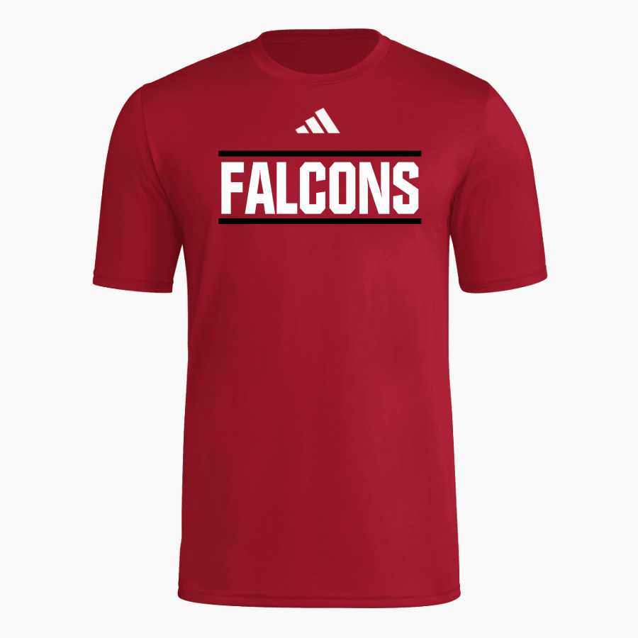 Browns River Falcons adidas Men's Short Sleeve Pregame Tee