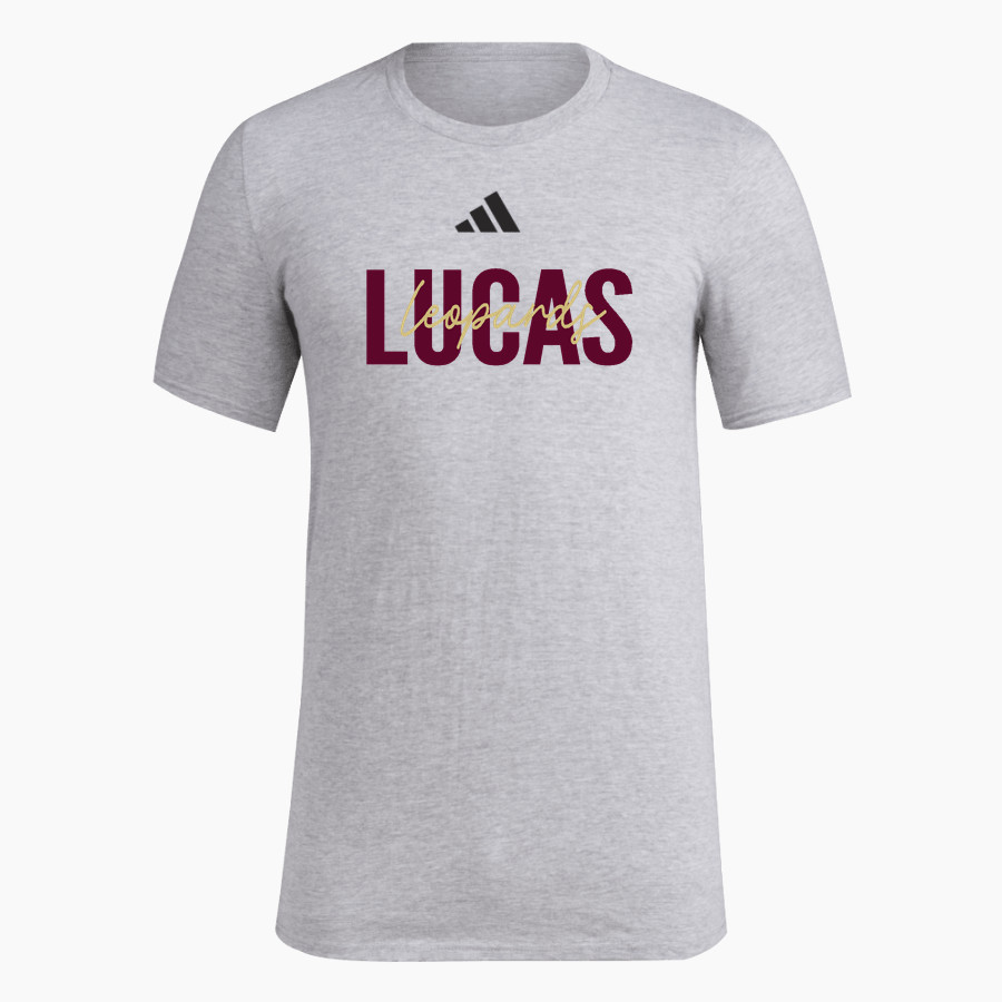 Lucas Leopards <span class="pdp-name-mascot">Lucas Middle School Leopards</span> adidas Men's Short Sleeve Pregame Tee