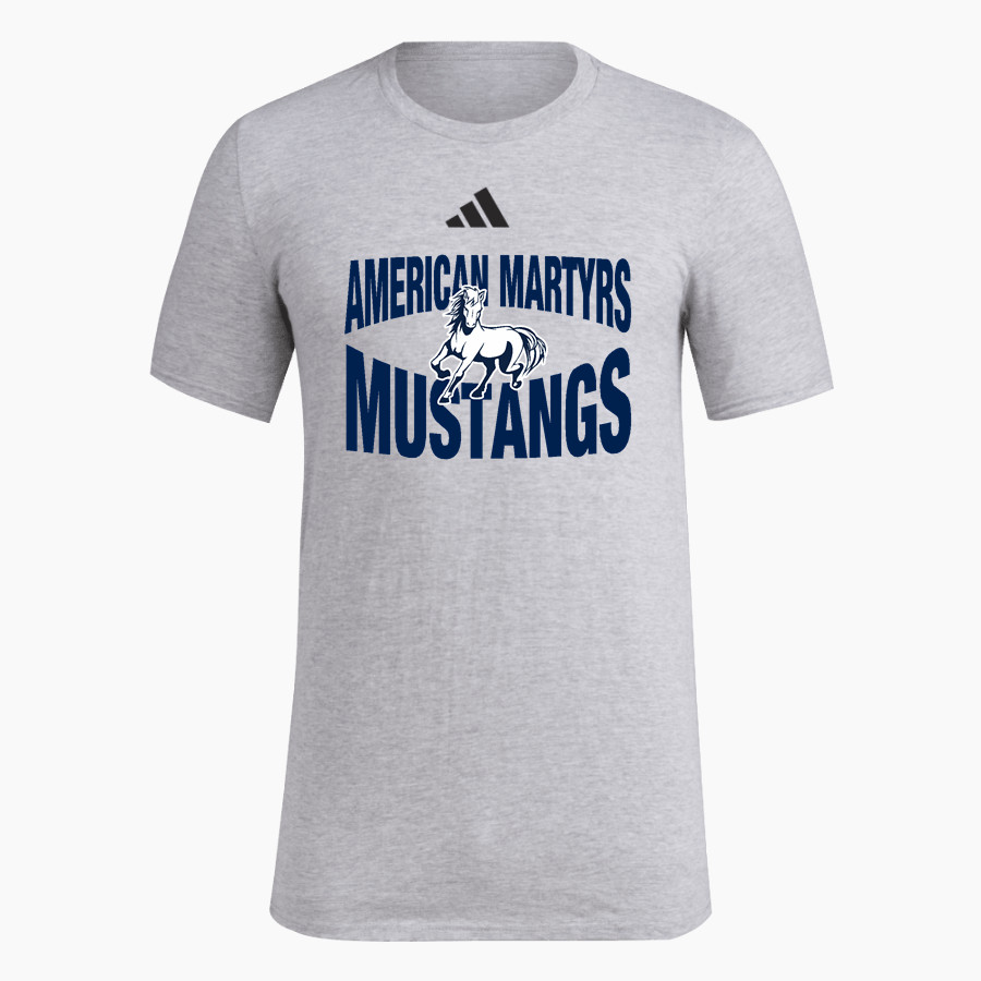 American Martyrs Mustangs <span class="pdp-name-mascot">American Martyrs Mustangs</span> adidas Men's Short Sleeve Pregame Tee