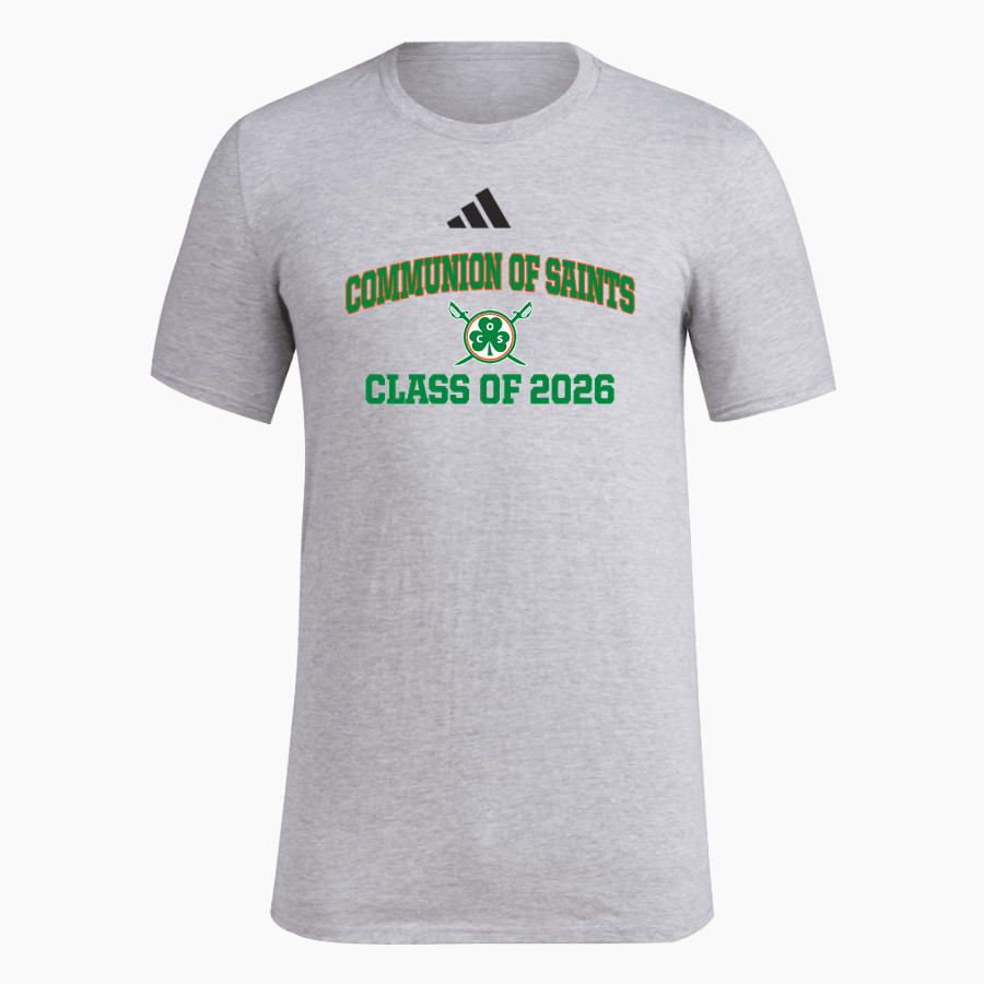 Communion of Saints School Sabres official sideline store <span class="pdp-name-mascot">Communion of Saints School Sabres</span> adidas Men's Short Sleeve Pregame Tee